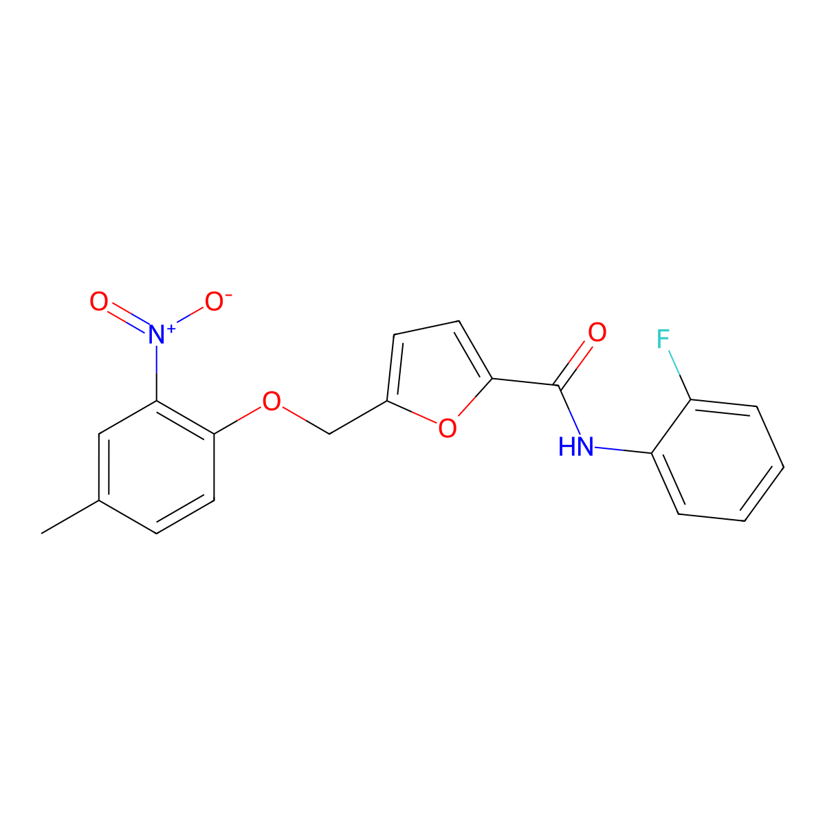 N-(2-fluorophenyl)-5-[(4-methyl-2-nitrophenoxy)methyl]furan-2-carboxamide molecular structure, CAS 495383-52-3