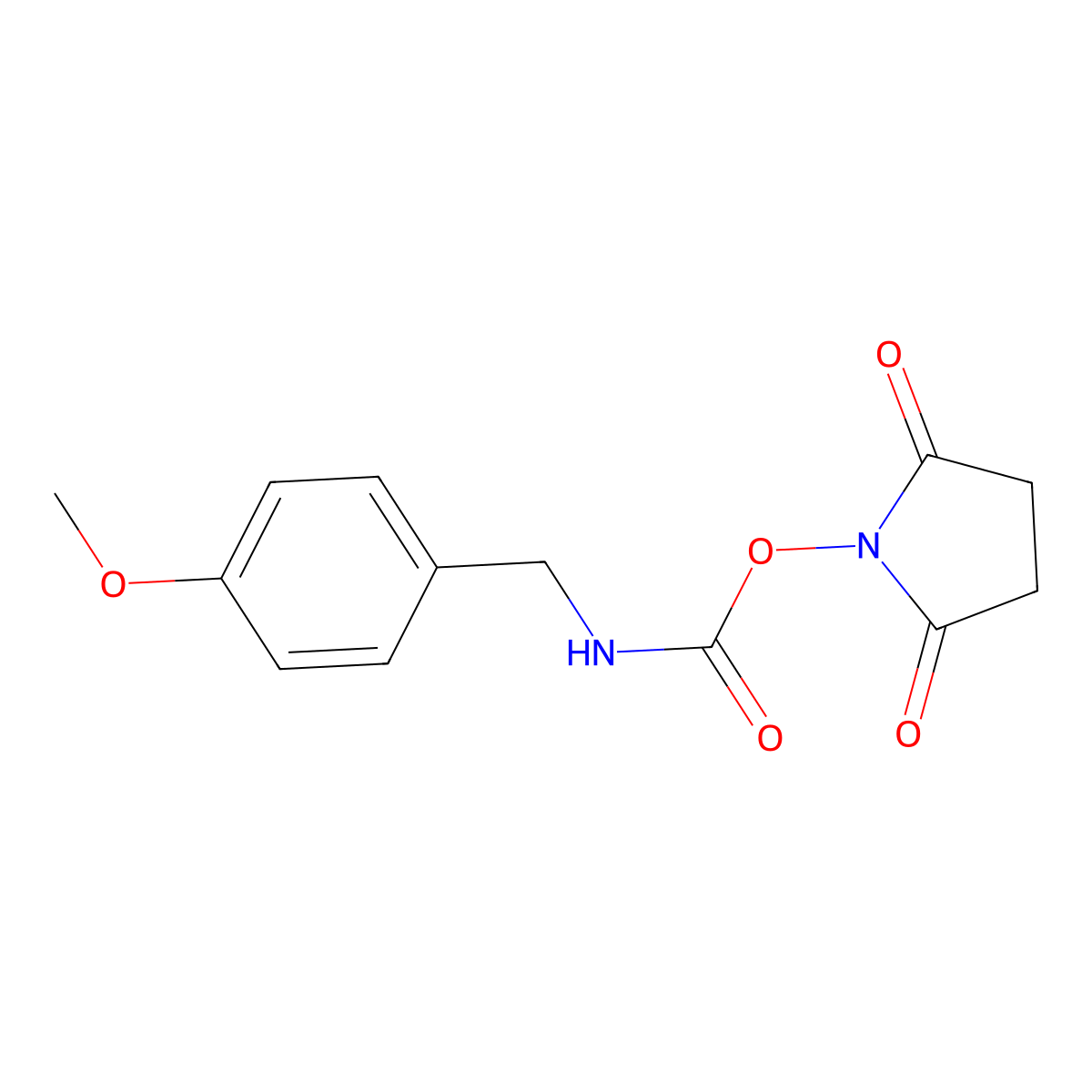 1-({[(4-Methoxybenzyl)amino]carbonyl}oxy)pyrrolidine-2,5-dione molecular structure, CAS 495384-02-6
