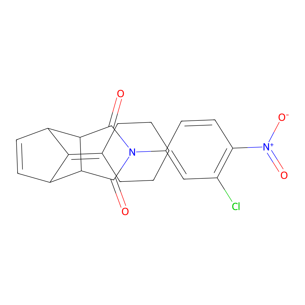 4-{3-Chloro-4-nitrophenyl}-10-cyclohexylidene-4-azatricyclo[5.2.1.0~2,6~]dec-8-ene-3,5-dione molecular structure, CAS 495384-31-1