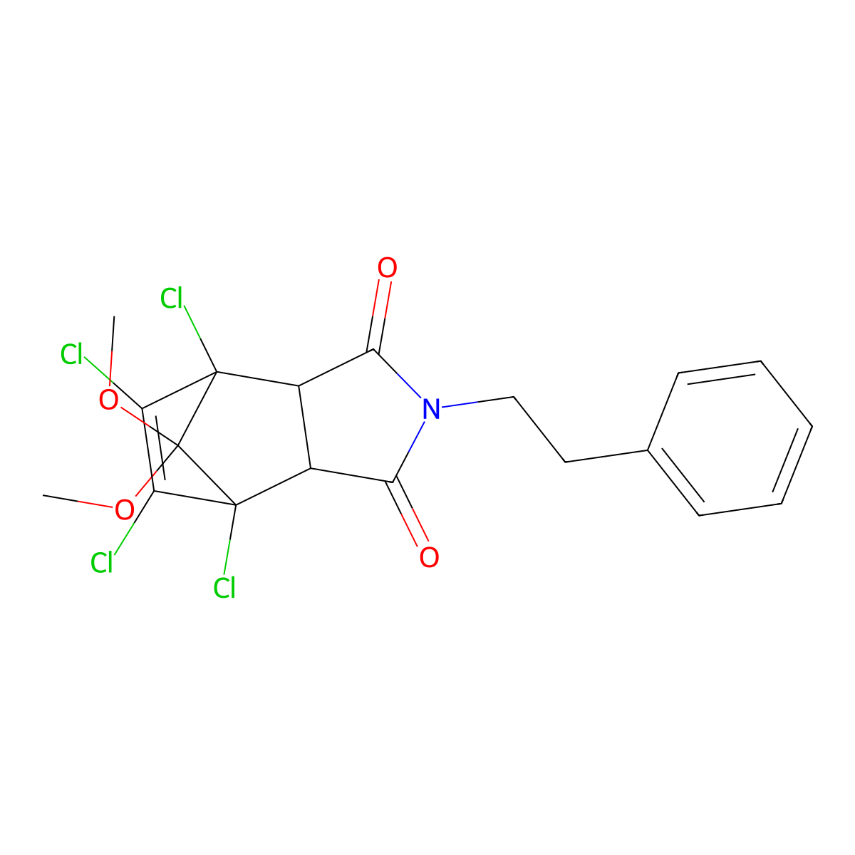 1,7,8,9-Tetrachloro-10,10-dimethoxy-4-(2-phenylethyl)-4-azatricyclo[5.2.1.0~2,6~]dec-8-ene-3,5-dione molecular structure, CAS 495384-40-2
