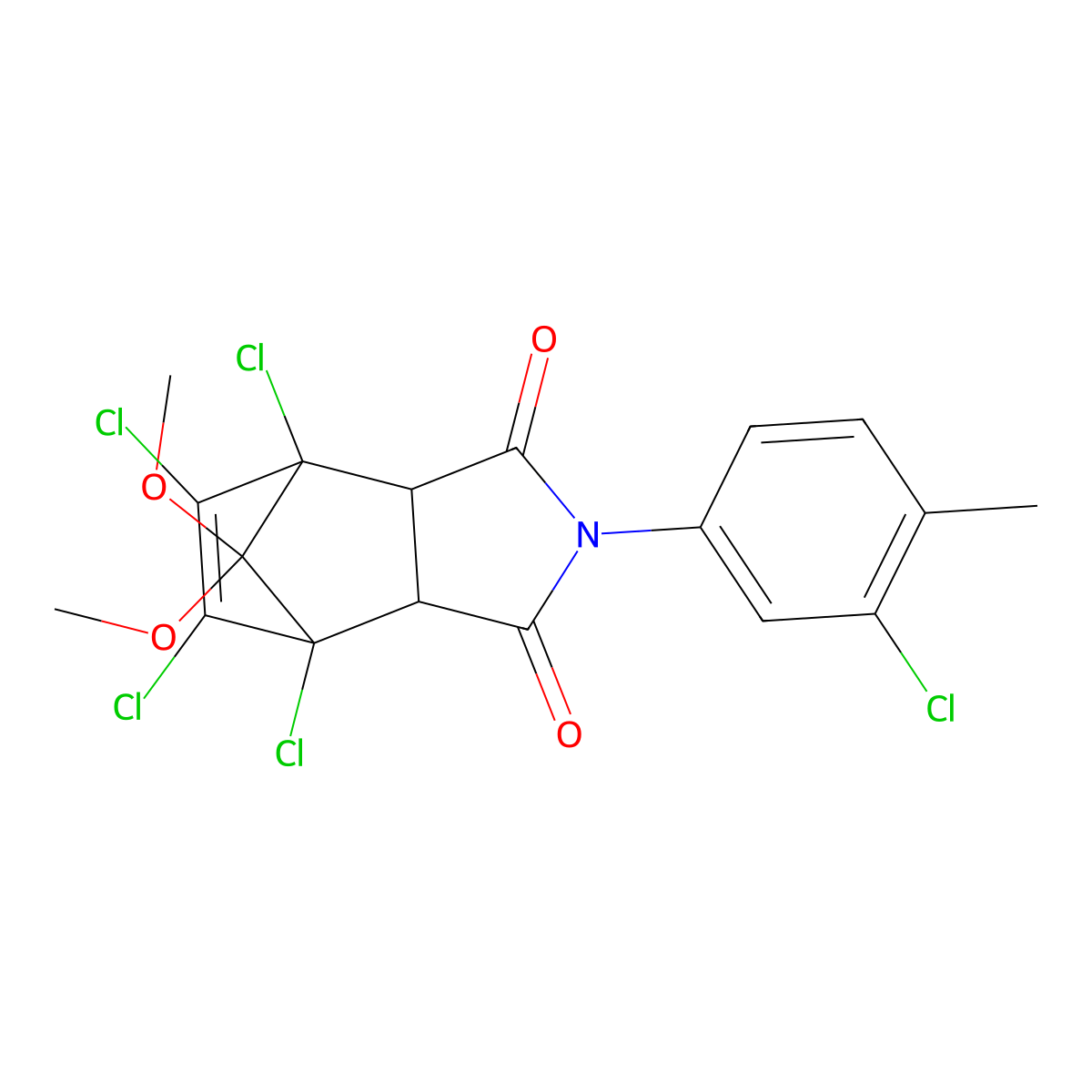 1,7,8,9-Tetrachloro-4-(3-chloro-4-methylphenyl)-10,10-dimethoxy-4-azatricyclo[5.2.1.0~2,6~]dec-8-ene-3,5-dione molecular structure, CAS 495384-43-5