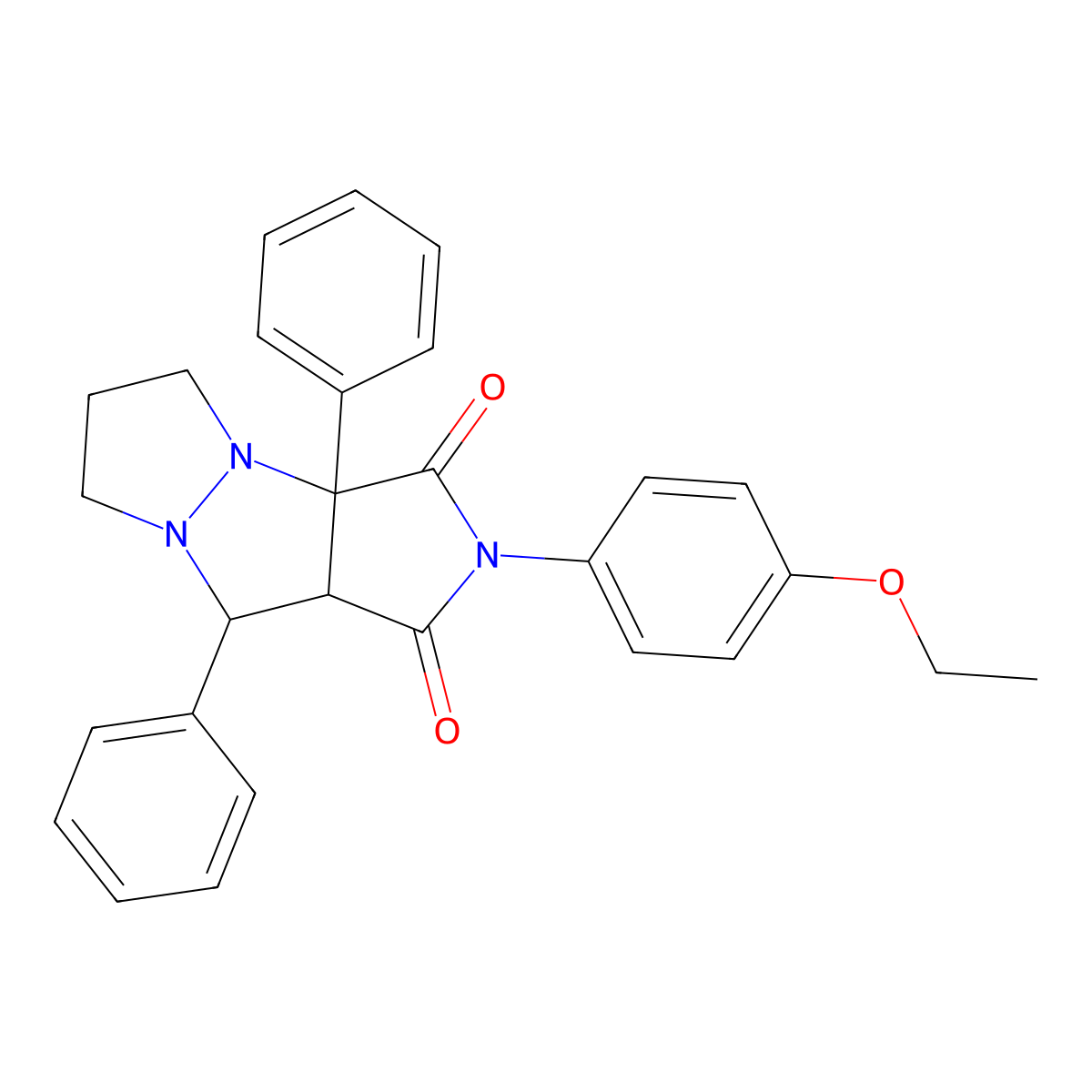 2-(4-ethoxyphenyl)-3a,9-diphenyltetrahydro-5H-pyrazolo[1,2-a]pyrrolo[3,4-c]pyrazole-1,3(2H,3aH)-dione molecular structure, CAS 495384-52-6