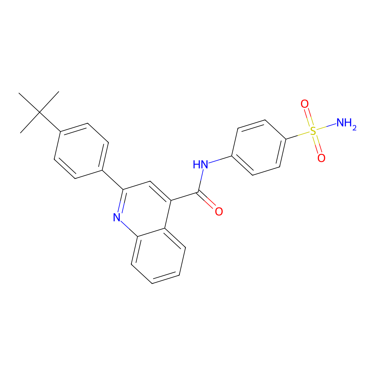2-(4-tert-butylphenyl)-N-(4-sulfamoylphenyl)quinoline-4-carboxamide molecular structure, CAS 495385-93-8