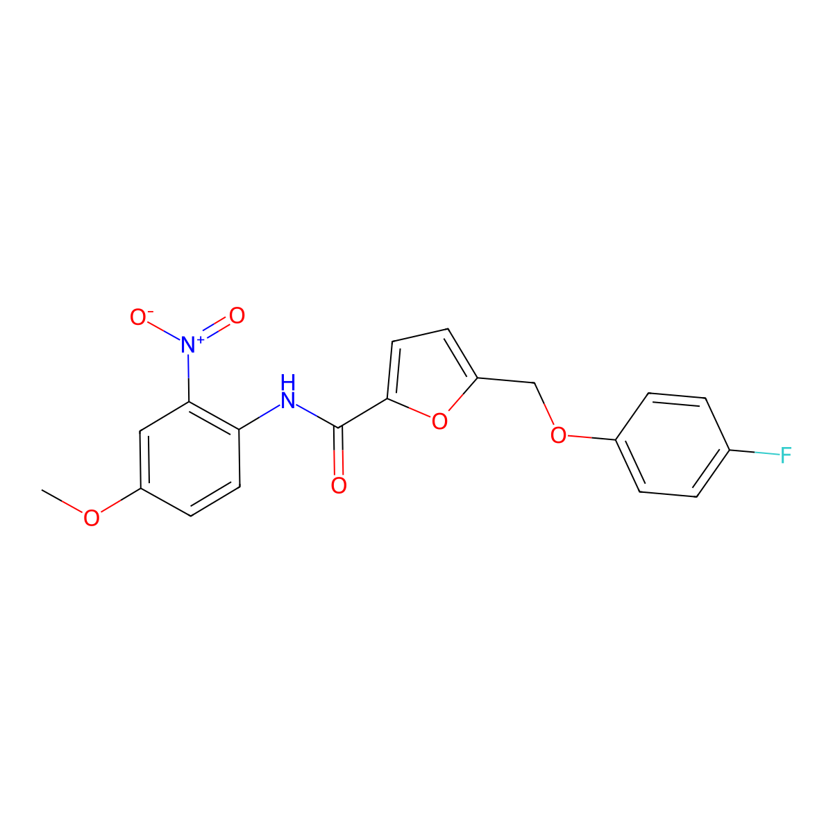 5-[(4-fluorophenoxy)methyl]-N-(4-methoxy-2-nitrophenyl)furan-2-carboxamide molecular structure, CAS 495386-18-0