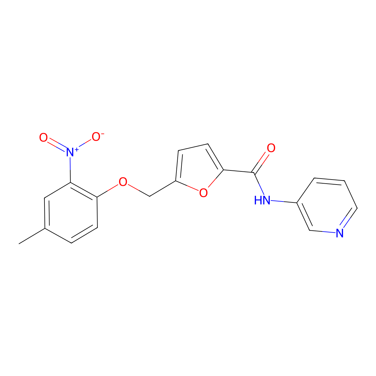 5-[(4-methyl-2-nitrophenoxy)methyl]-N-pyridin-3-ylfuran-2-carboxamide molecular structure, CAS 495386-27-1
