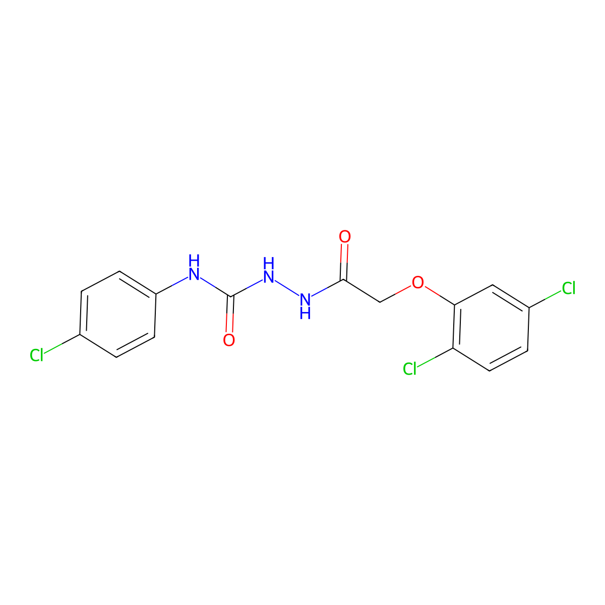 N-(4-chlorophenyl)-2-[(2,5-dichlorophenoxy)acetyl]hydrazinecarboxamide molecular structure, CAS 495386-34-0