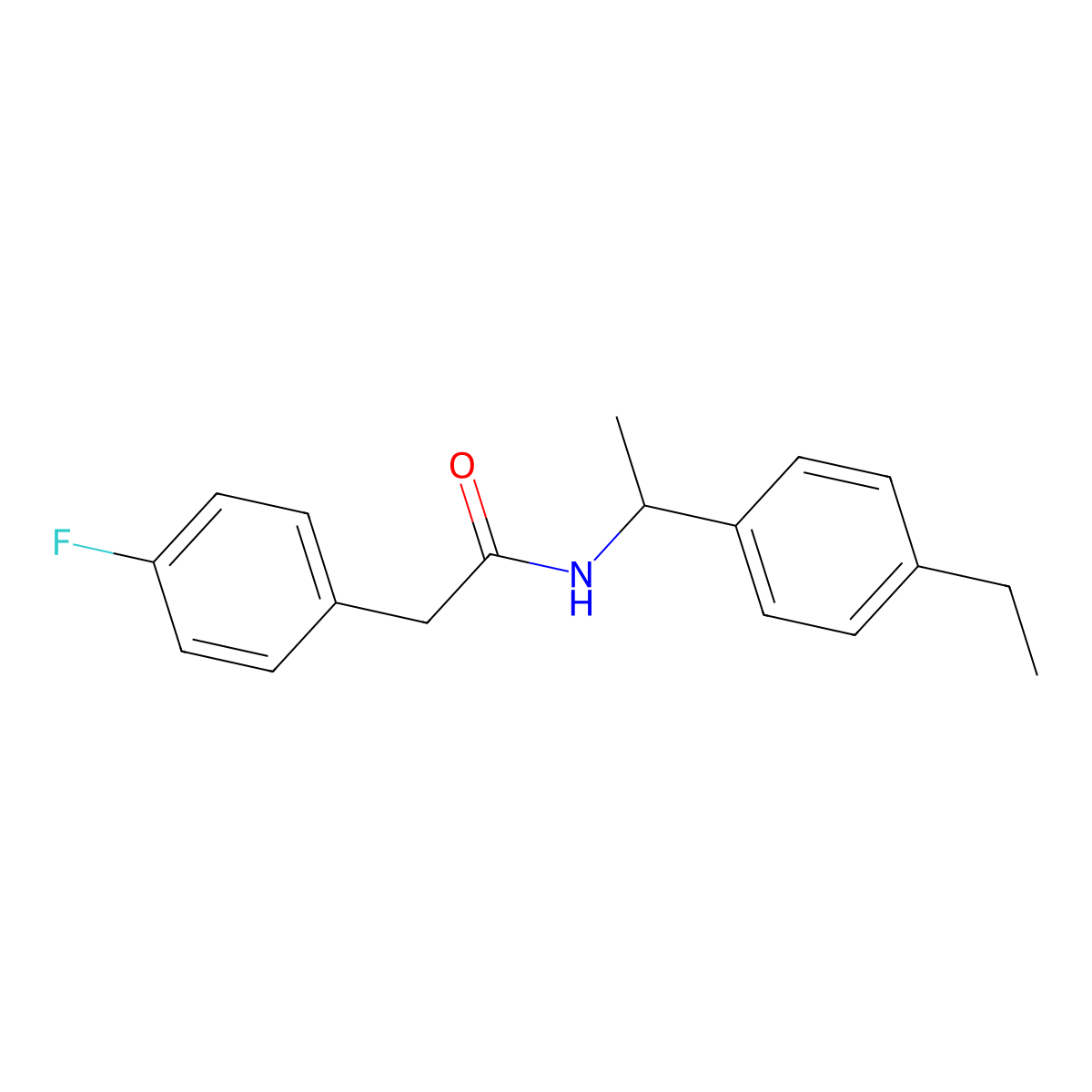 N-[1-(4-ethylphenyl)ethyl]-2-(4-fluorophenyl)acetamide molecular structure, CAS 495386-51-1