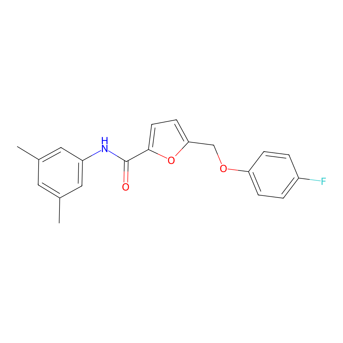 N-(3,5-dimethylphenyl)-5-[(4-fluorophenoxy)methyl]furan-2-carboxamide molecular structure, CAS 495386-55-5