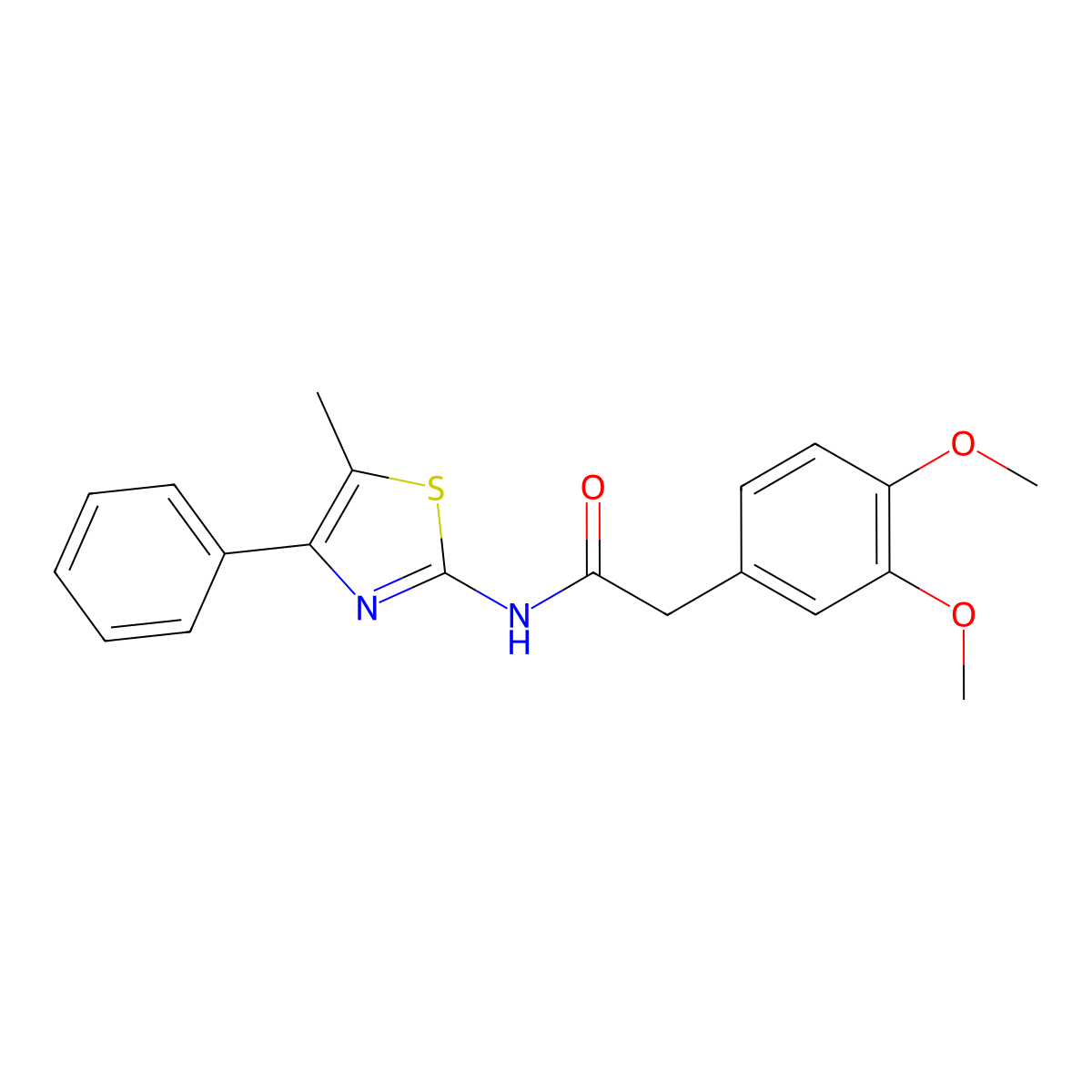 2-(3,4-dimethoxyphenyl)-N-(5-methyl-4-phenyl-1,3-thiazol-2-yl)acetamide molecular structure, CAS 495386-69-1