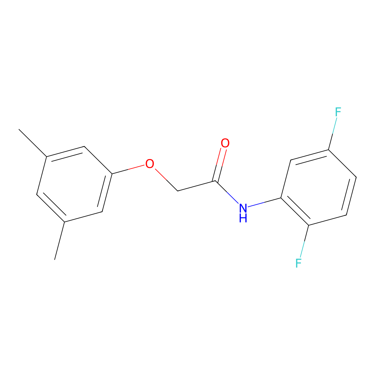 N-(2,5-difluorophenyl)-2-(3,5-dimethylphenoxy)acetamide molecular structure, CAS 495386-75-9