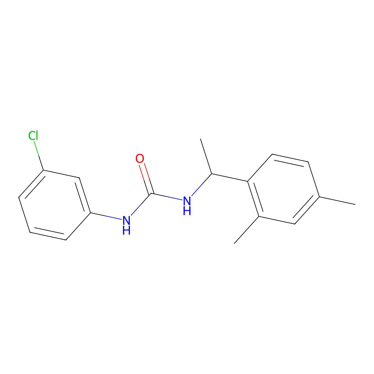 1-(3-Chlorophenyl)-3-[1-(2,4-dimethylphenyl)ethyl]urea molecular structure, CAS 495386-81-7