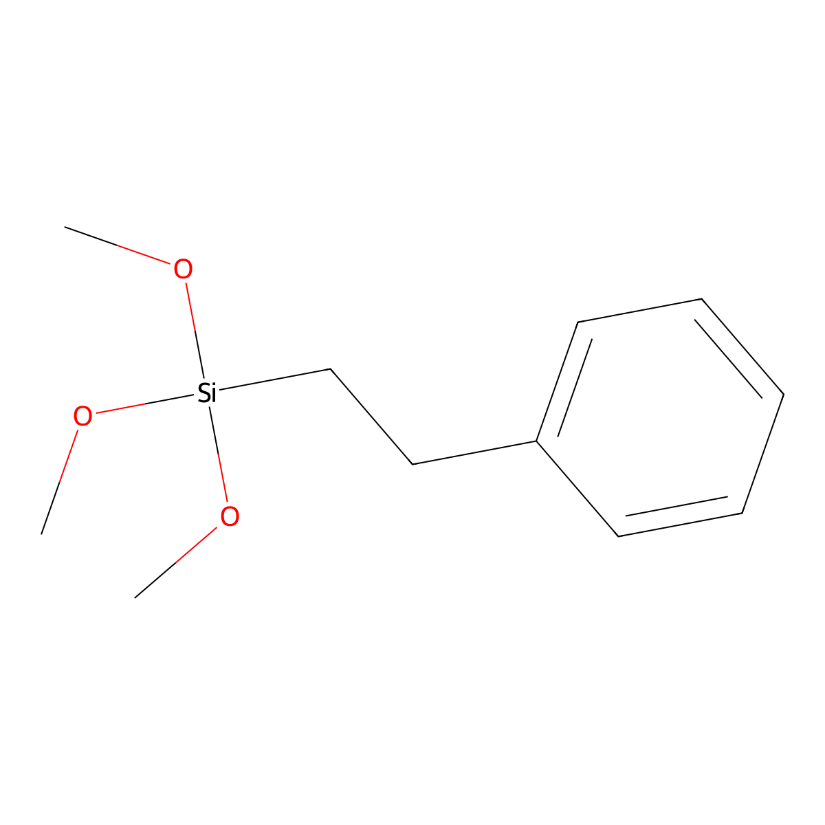 Benzene, (2-(trimethoxysilyl)ethyl)- molecular structure, CAS 49539-88-0