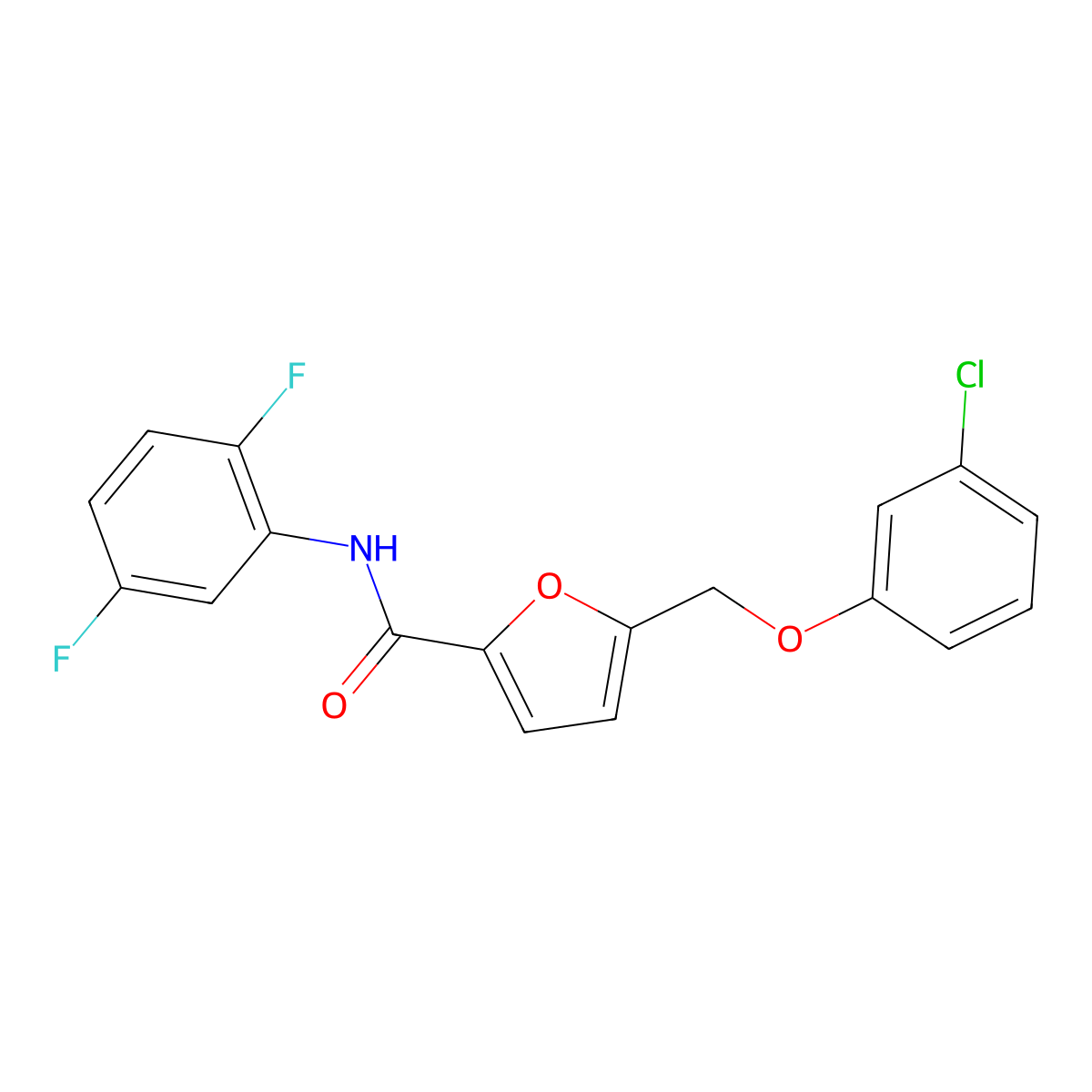 5-[(3-chlorophenoxy)methyl]-N-(2,5-difluorophenyl)furan-2-carboxamide molecular structure, CAS 495395-10-3