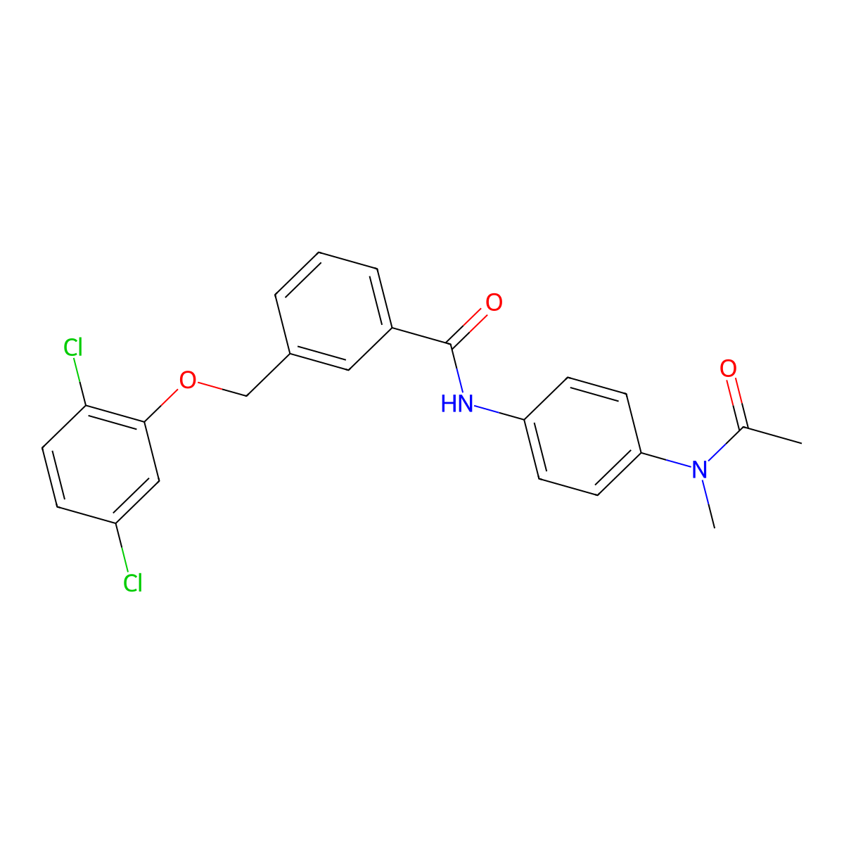 N-{4-[acetyl(methyl)amino]phenyl}-3-[(2,5-dichlorophenoxy)methyl]benzamide molecular structure, CAS 495395-19-2