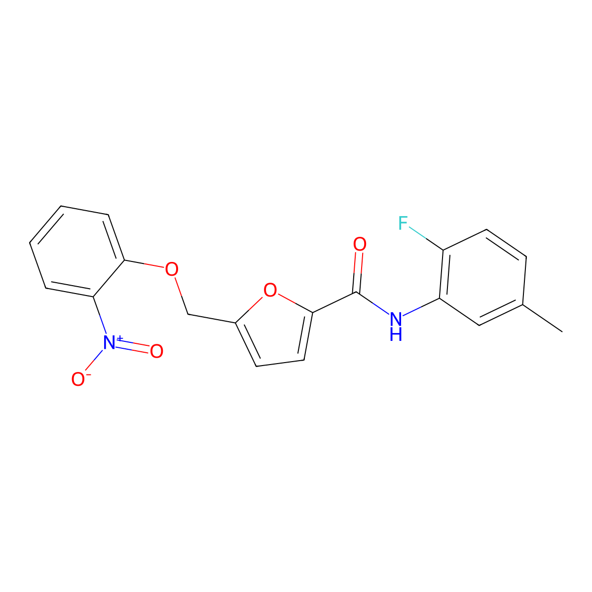 N-(2-fluoro-5-methylphenyl)-5-[(2-nitrophenoxy)methyl]furan-2-carboxamide molecular structure, CAS 495395-41-0
