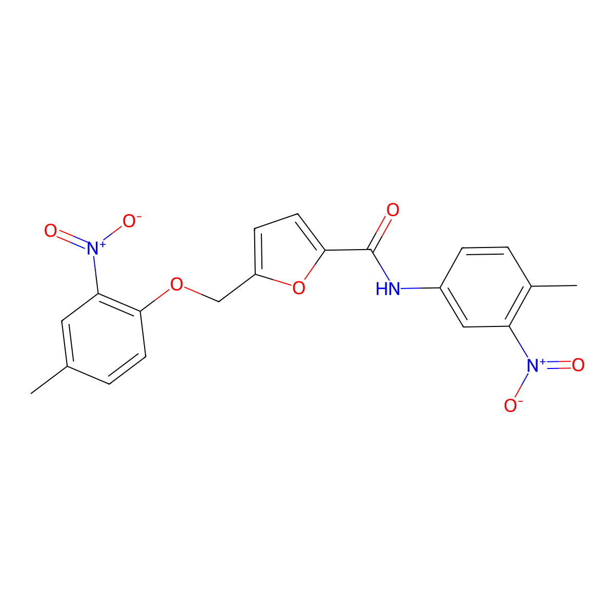 5-({2-nitro-4-methylphenoxy}methyl)-N-{3-nitro-4-methylphenyl}-2-furamide molecular structure, CAS 495395-45-4