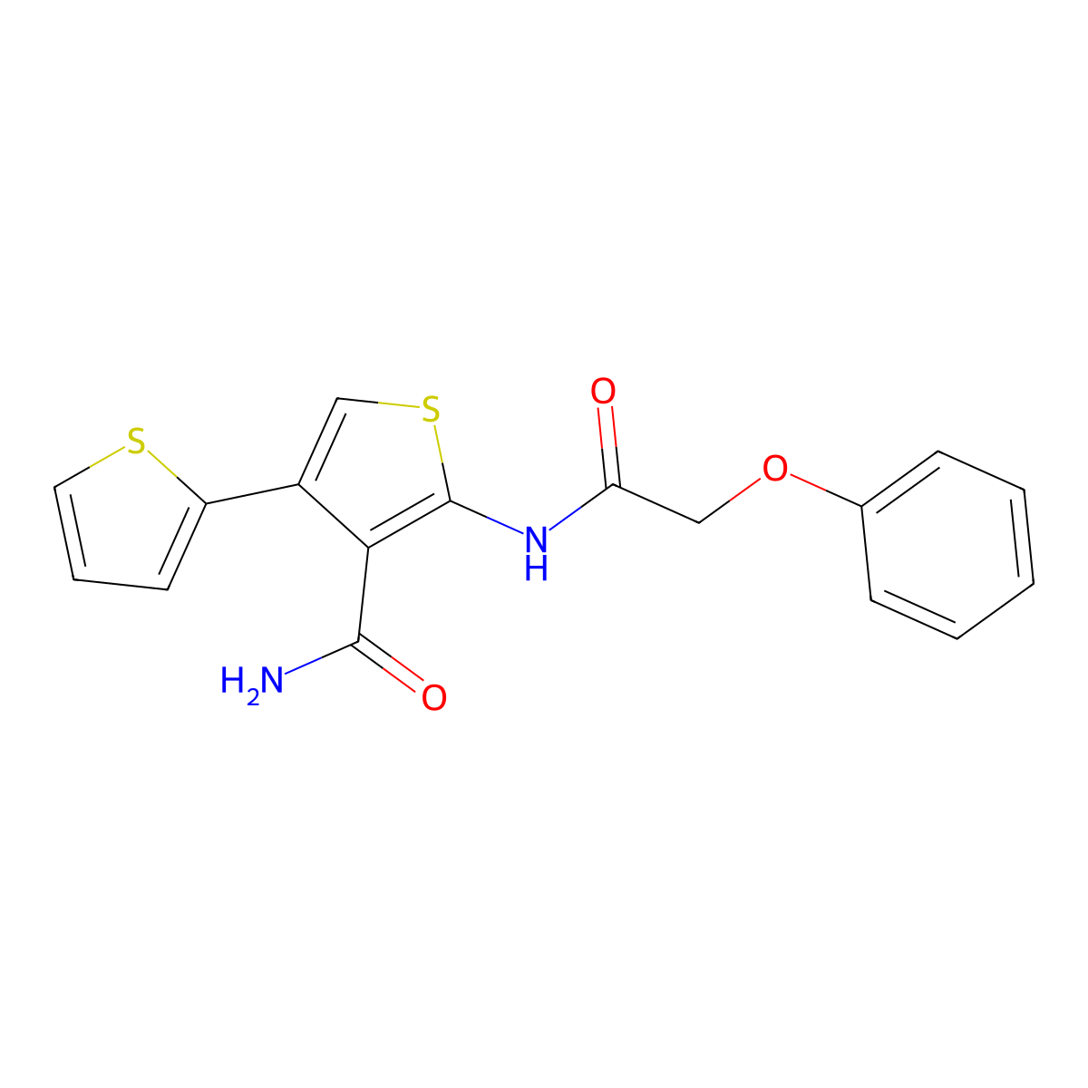 5'-[(Phenoxyacetyl)amino]-2,3'-bithiophene-4'-carboxamide molecular structure, CAS 495395-67-0