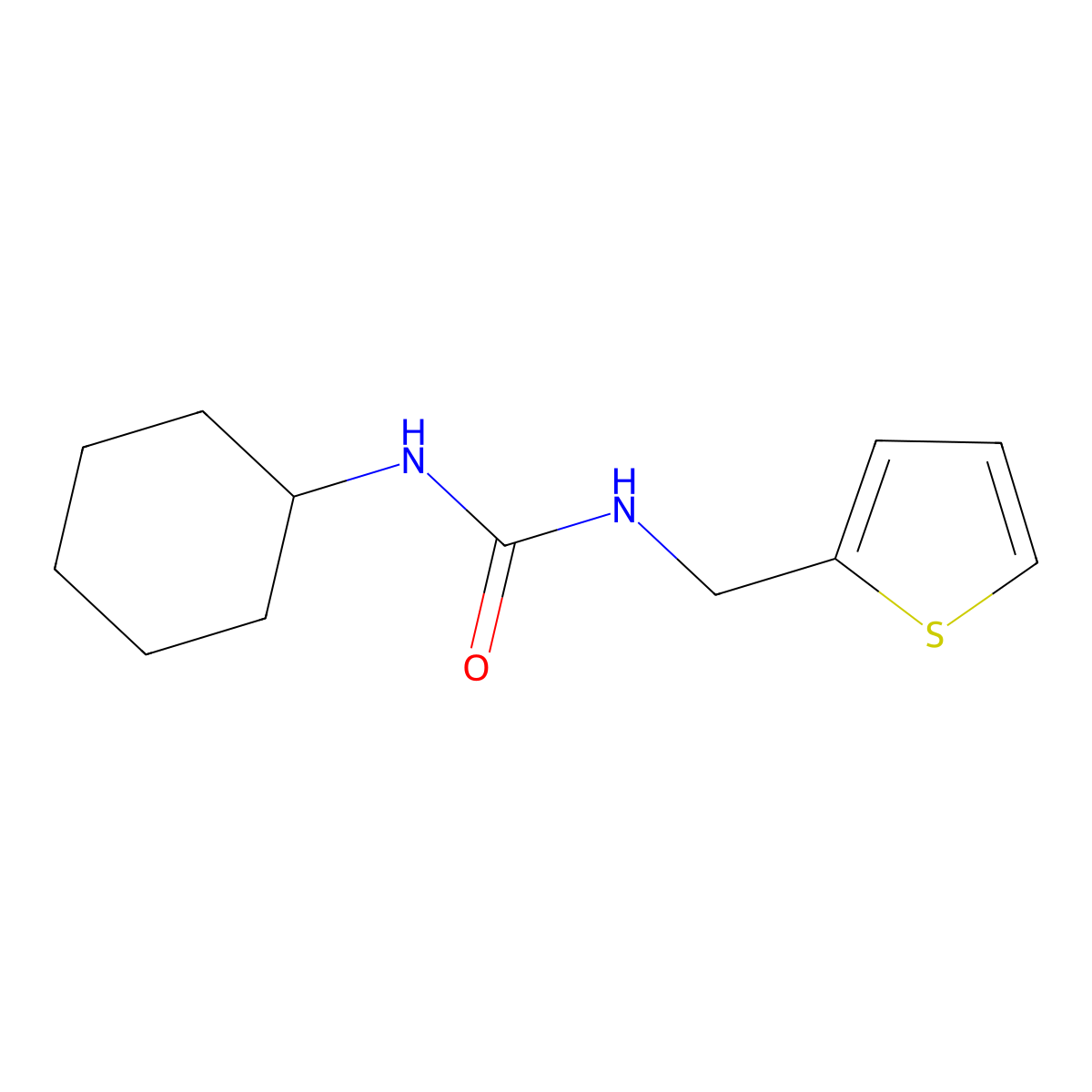 1-Cyclohexyl-3-(thiophen-2-ylmethyl)urea molecular structure, CAS 495395-90-9