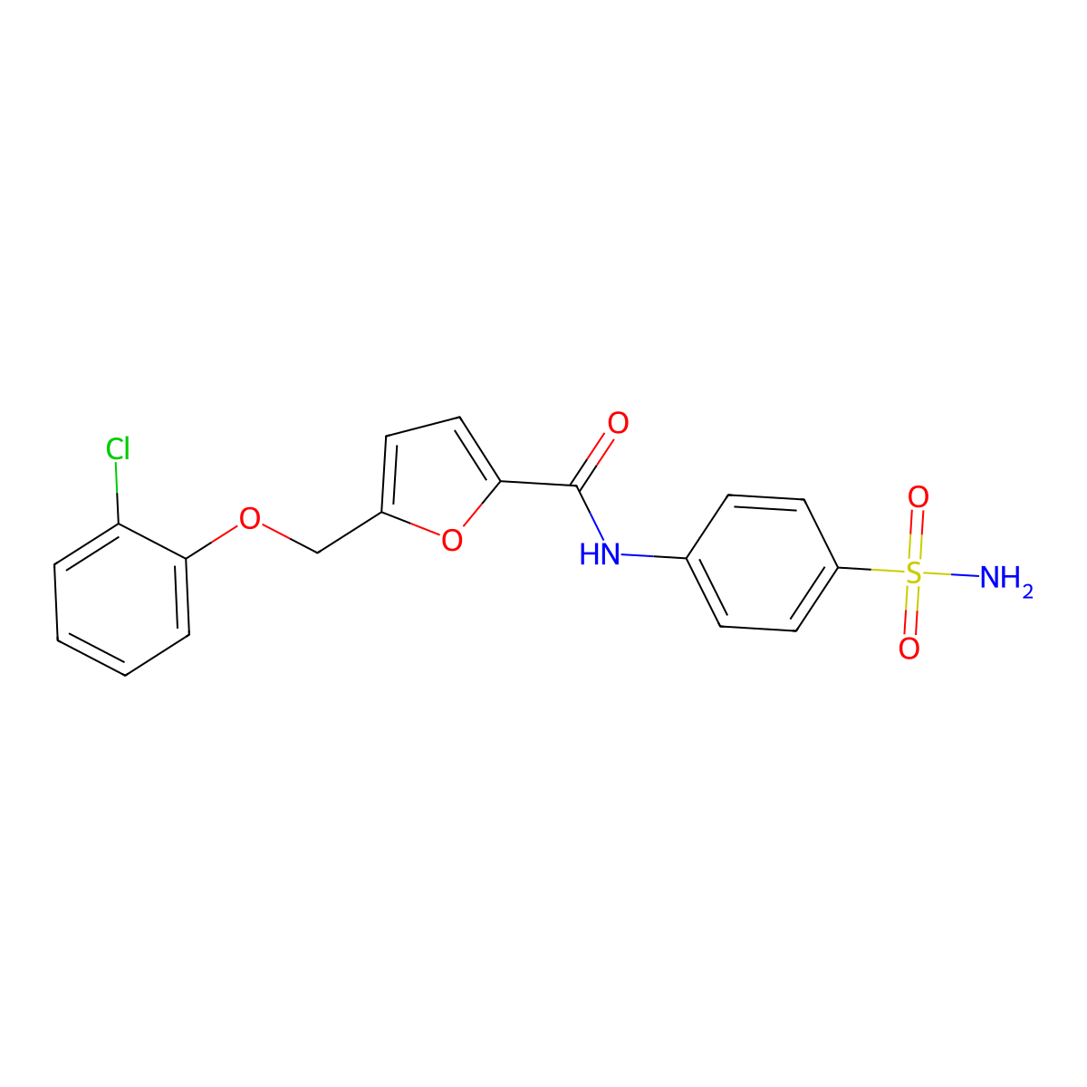 5-[(2-chlorophenoxy)methyl]-N-(4-sulfamoylphenyl)furan-2-carboxamide molecular structure, CAS 495396-07-1
