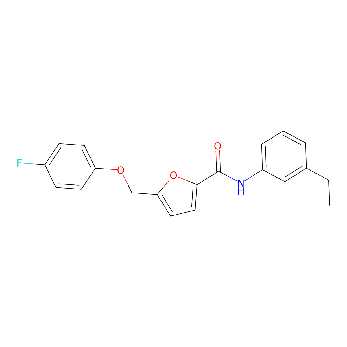 N-(3-ethylphenyl)-5-[(4-fluorophenoxy)methyl]furan-2-carboxamide molecular structure, CAS 495396-22-0