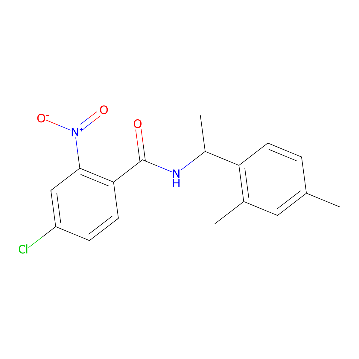 4-chloro-N-[1-(2,4-dimethylphenyl)ethyl]-2-nitrobenzamide molecular structure, CAS 495396-29-7