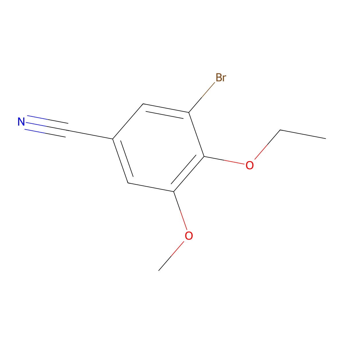 3-Bromo-4-ethoxy-5-methoxybenzonitrile molecular structure, CAS 495396-35-5
