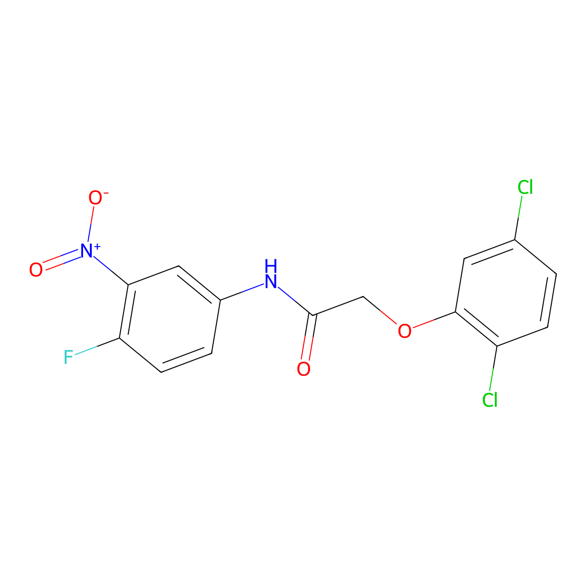 2-(2,5-dichlorophenoxy)-N-(4-fluoro-3-nitrophenyl)acetamide molecular structure, CAS 495396-43-5