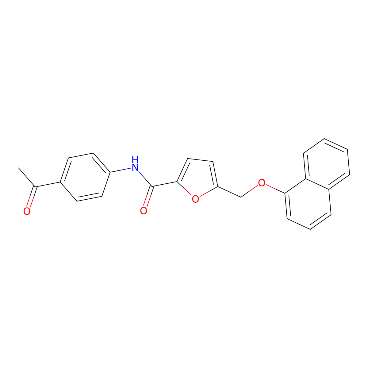 N-(4-Acetylphenyl)-5-((naphthalen-1-yloxy)methyl)furan-2-carboxamide molecular structure, CAS 495396-52-6