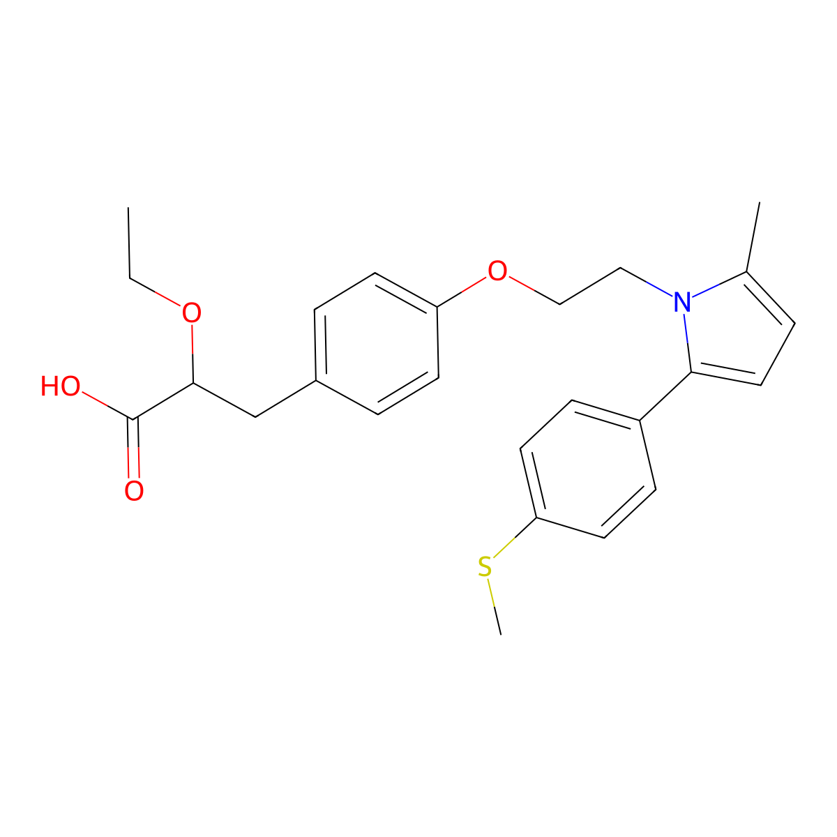 Saroglitazar molecular structure, CAS 495399-09-2