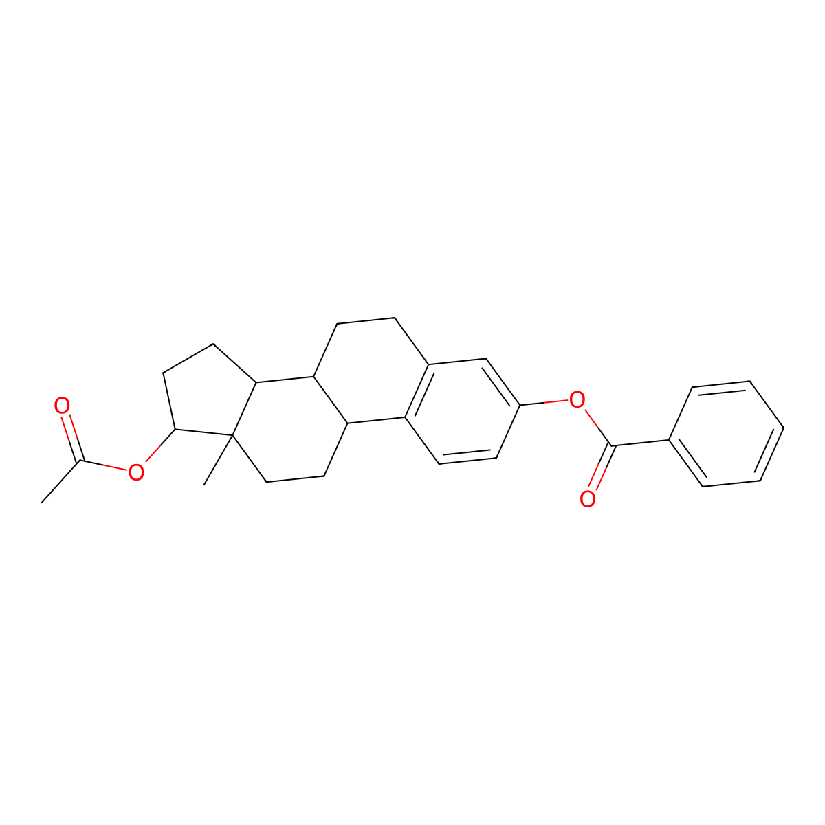 Estradiol 17-acetate 3-benzoate molecular structure, CAS 4954-17-0