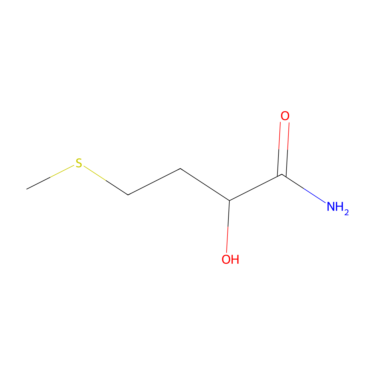 2-Hydroxy-4-(methylsulfanyl)butanamide molecular structure, CAS 49540-21-8