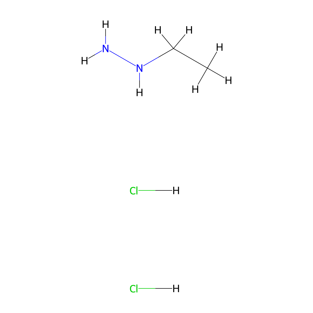 Ethylhydrazine dihydrochloride molecular structure, CAS 49540-34-3