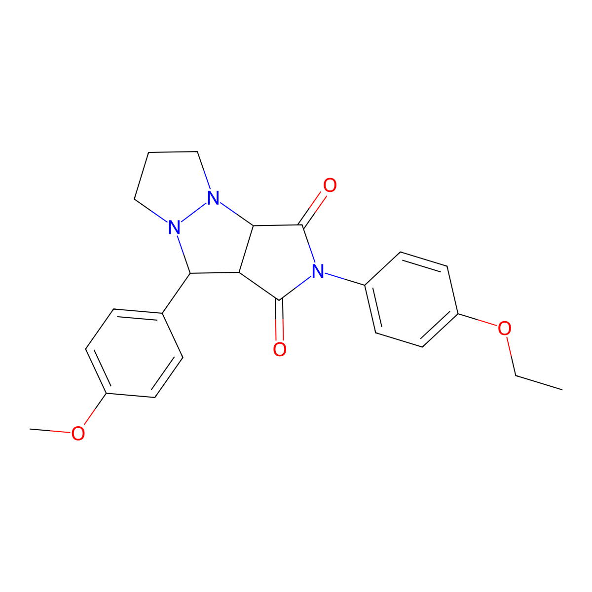 2-(4-ethoxyphenyl)-9-(4-methoxyphenyl)tetrahydro-5H-pyrazolo[1,2-a]pyrrolo[3,4-c]pyrazole-1,3(2H,3aH)-dione molecular structure, CAS 495402-83-0