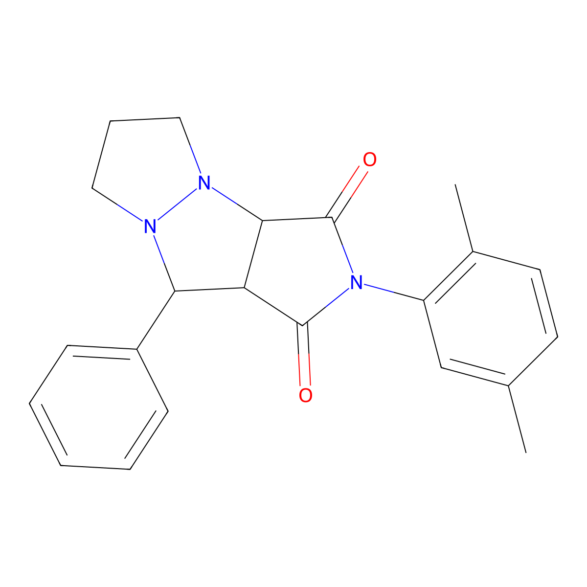 2-(2,5-dimethylphenyl)-9-phenyltetrahydro-5H-pyrazolo[1,2-a]pyrrolo[3,4-c]pyrazole-1,3(2H,3aH)-dione molecular structure, CAS 495402-90-9