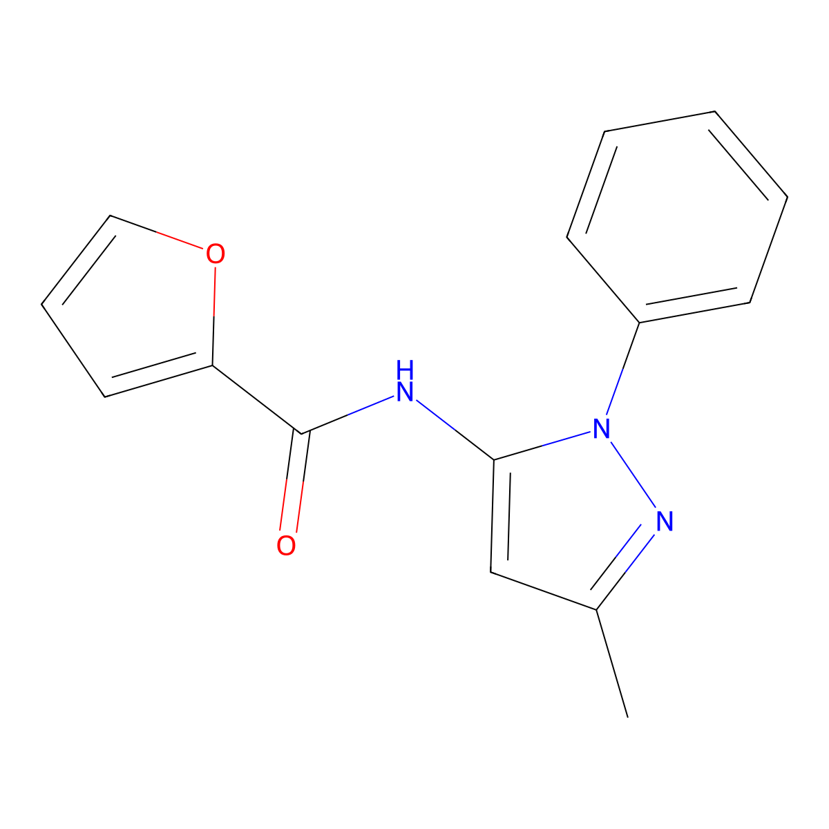N-(3-methyl-1-phenyl-1H-pyrazol-5-yl)furan-2-carboxamide molecular structure, CAS 495403-55-9