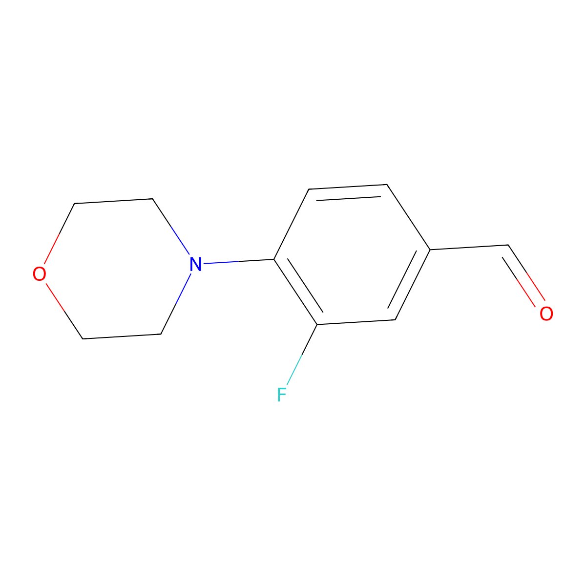 3-Fluoro-4-morpholin-4-ylbenzaldehyde molecular structure, CAS 495404-90-5