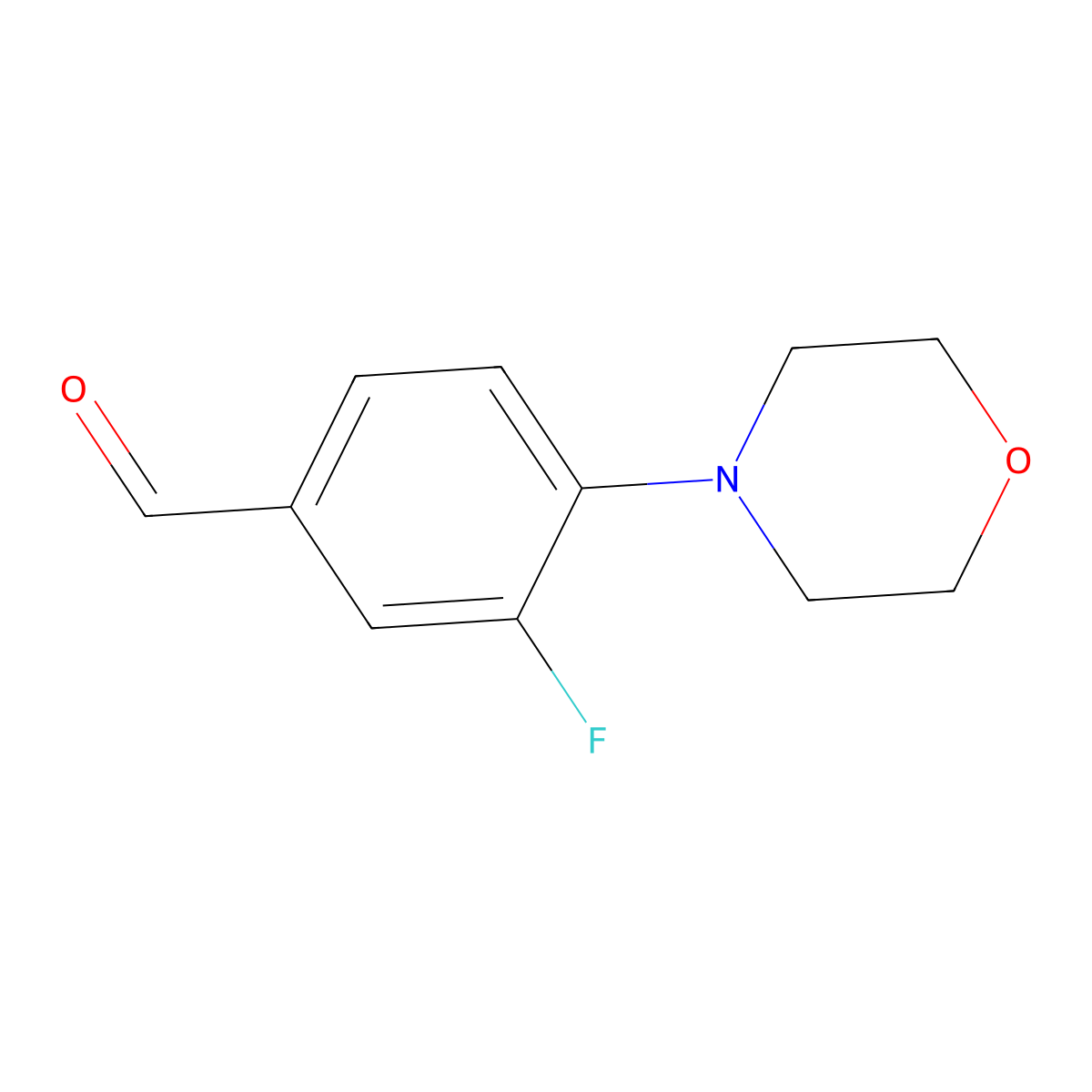 3-Fluoro-4-morpholin-4-ylbenzaldehyde molecular structure, CAS 495404-90-5