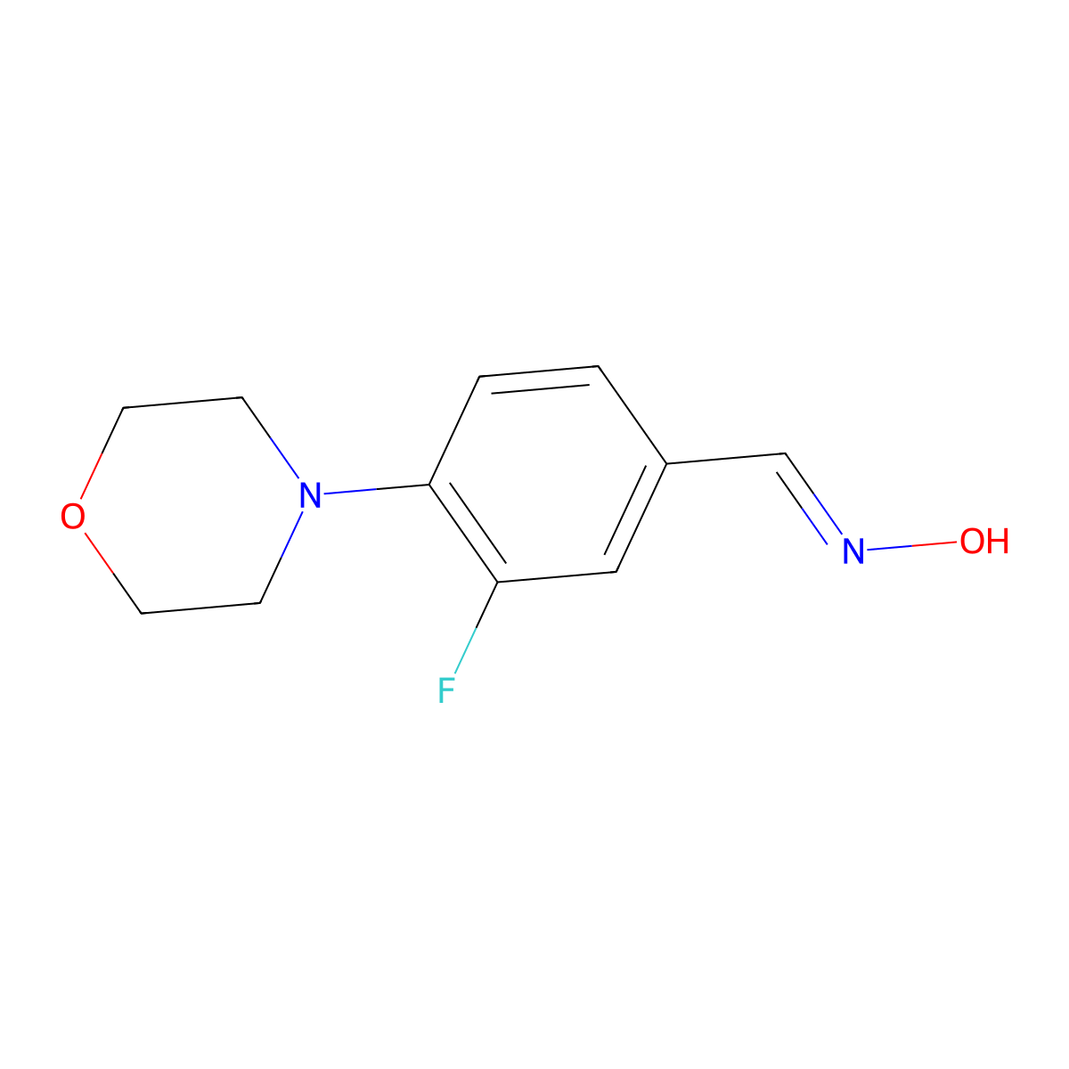 3-Fluoro-4-(4-morpholinyl)benzaldehyde oxime molecular structure, CAS 495404-91-6