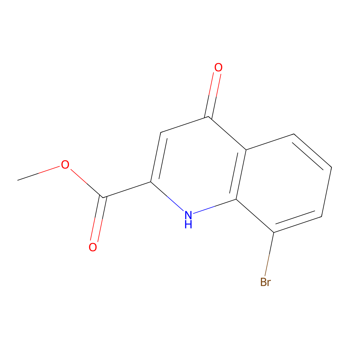 Methyl 8-bromo-4-hydroxyquinoline-2-carboxylate molecular structure, CAS 495407-02-8