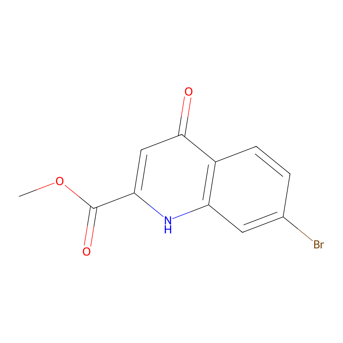 Methyl 7-bromo-4-hydroxyquinoline-2-carboxylate molecular structure, CAS 495407-25-5