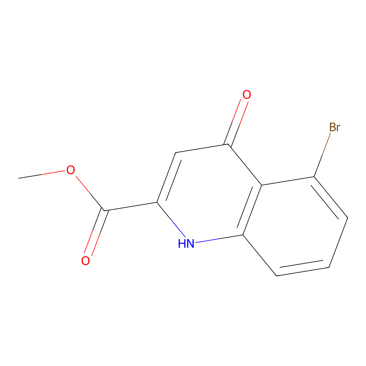 Methyl 5-bromo-4-hydroxyquinoline-2-carboxylate molecular structure, CAS 495407-26-6