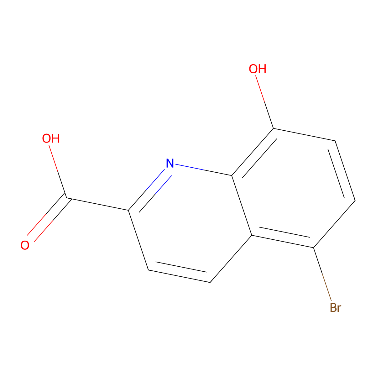 5-Bromo-8-hydroxyquinoline-2-carboxylic acid molecular structure, CAS 495408-28-1