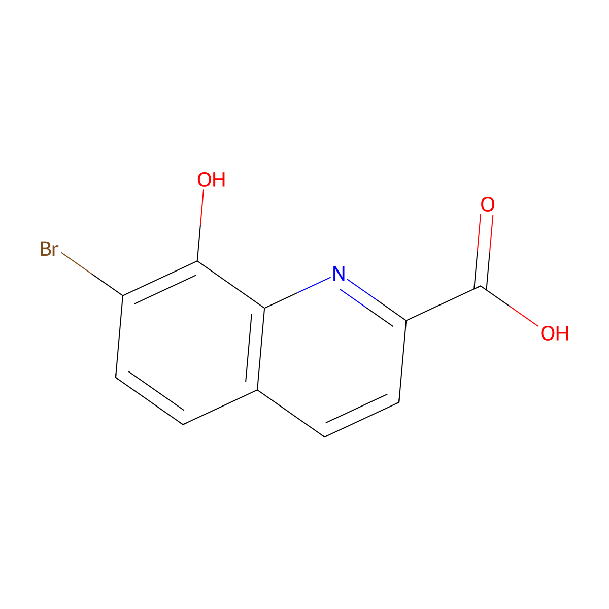 7-Bromo-8-hydroxyquinoline-2-carboxylic acid molecular structure, CAS 495411-33-1