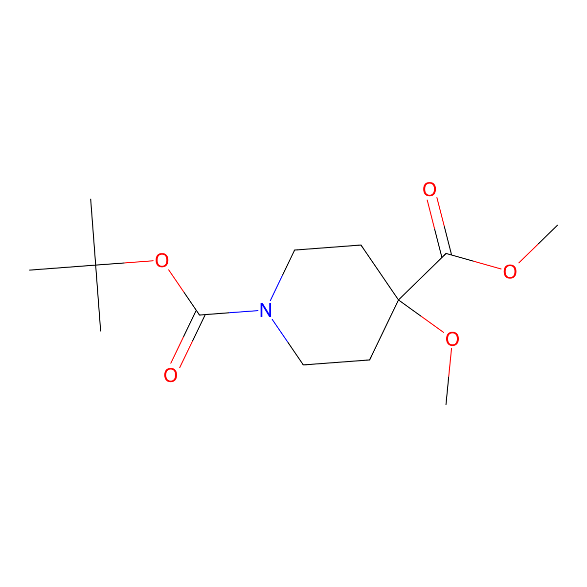 1-tert-Butyl 4-methyl 4-methoxypiperidine-1,4-dicarboxylate molecular structure, CAS 495415-08-2