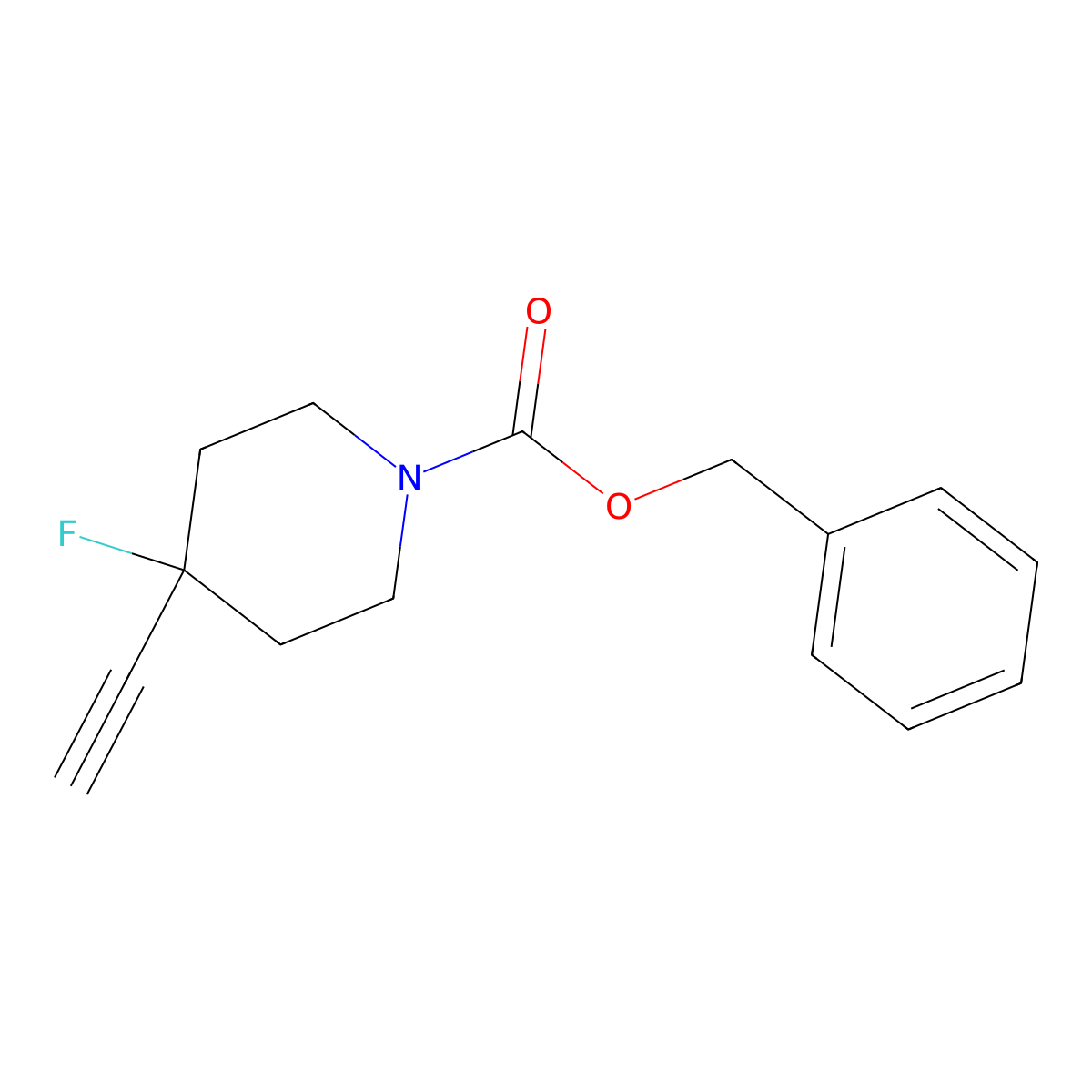 Benzyl 4-ethynyl-4-fluoropiperidine-1-carboxylate molecular structure, CAS 495415-74-2