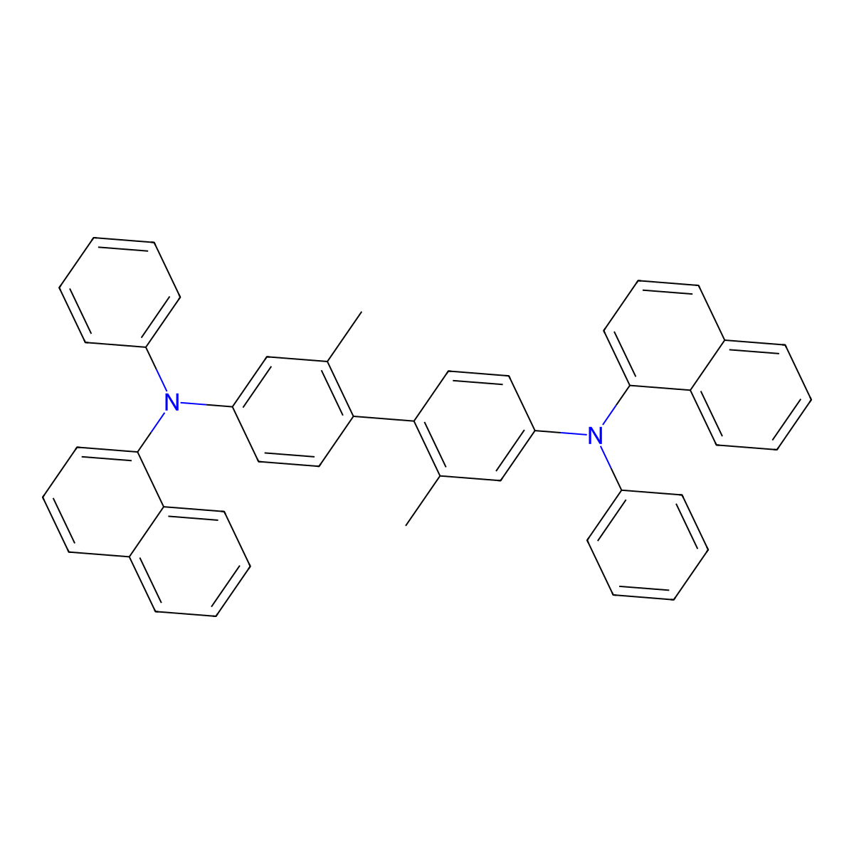 N,N'-Bis(naphthalen-1-yl)-N,n'-bis(phenyl)-2,2'-dimethylbenzidine molecular structure, CAS 495416-60-9