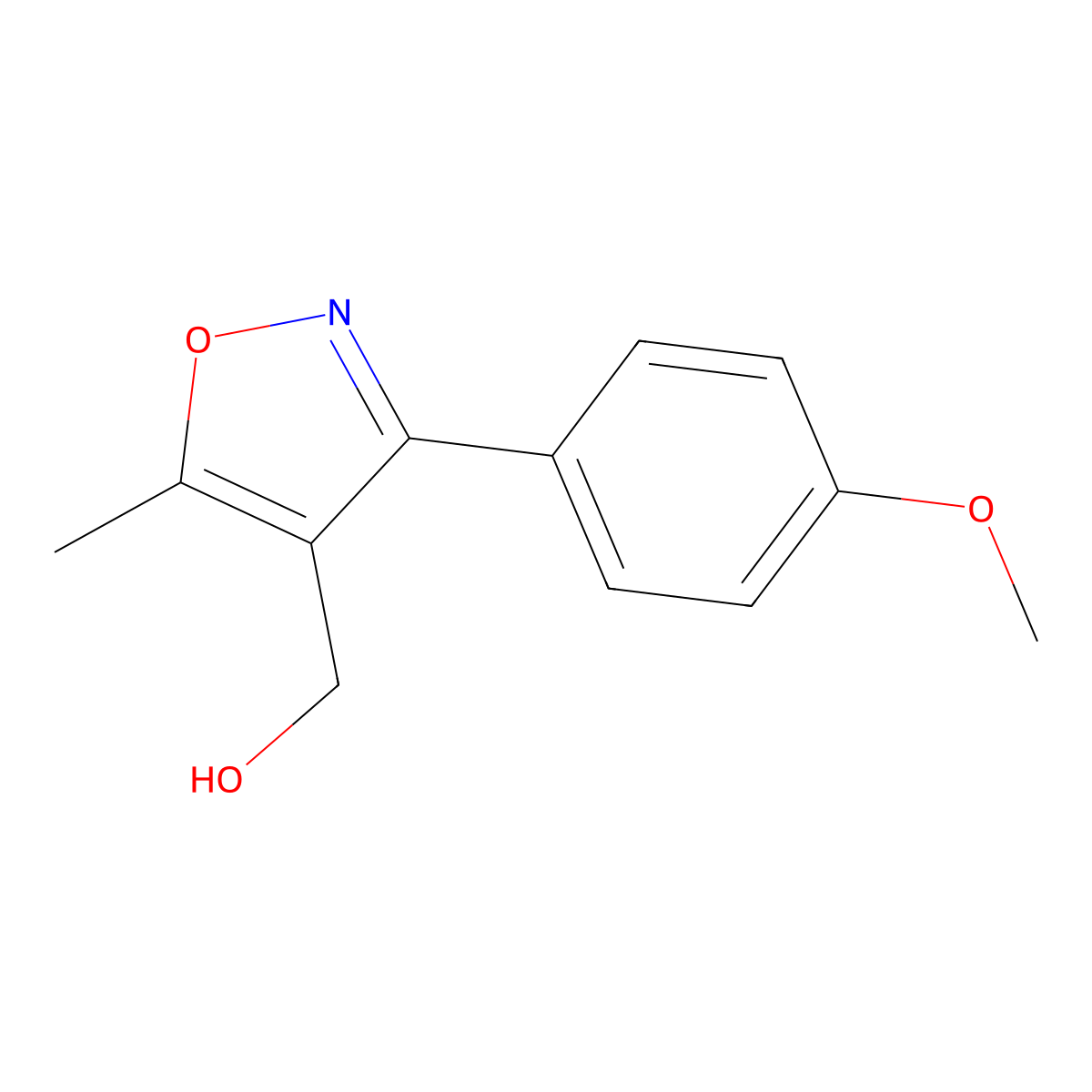 (3-(4-Methoxyphenyl)-5-methylisoxazol-4-yl)methanol molecular structure, CAS 495417-36-2