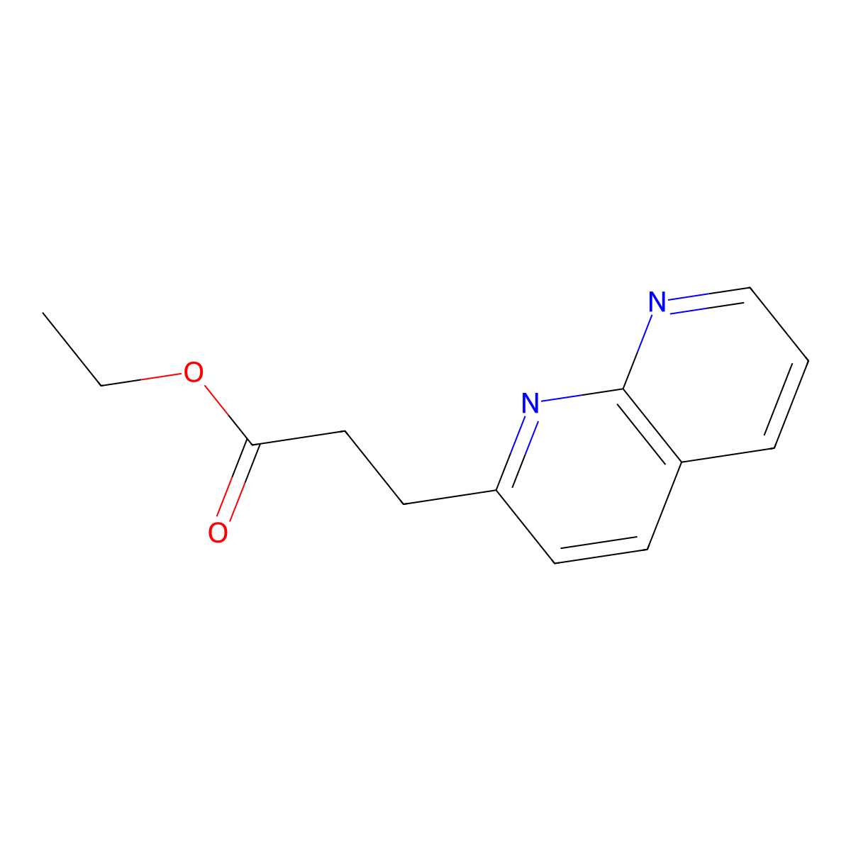Ethyl 3-(1,8-naphthyridin-2-yl)propanoate molecular structure, CAS 495419-56-2