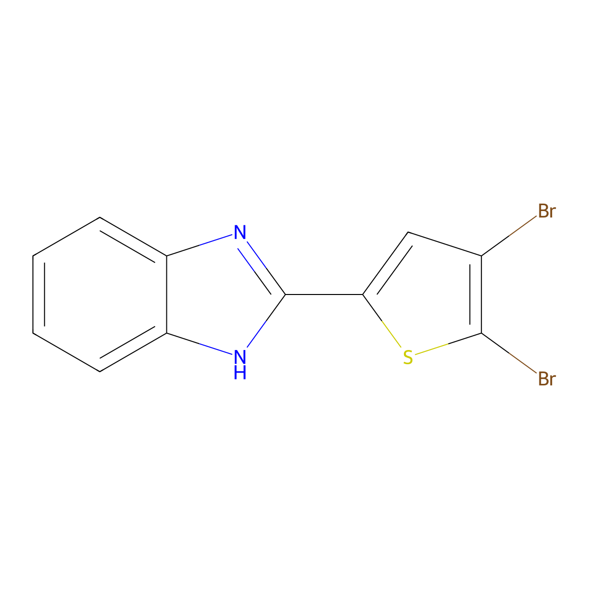 2-(4,5-Dibromothiophen-2-yl)-1H-benzo[d]imidazole molecular structure, CAS 49542-35-0