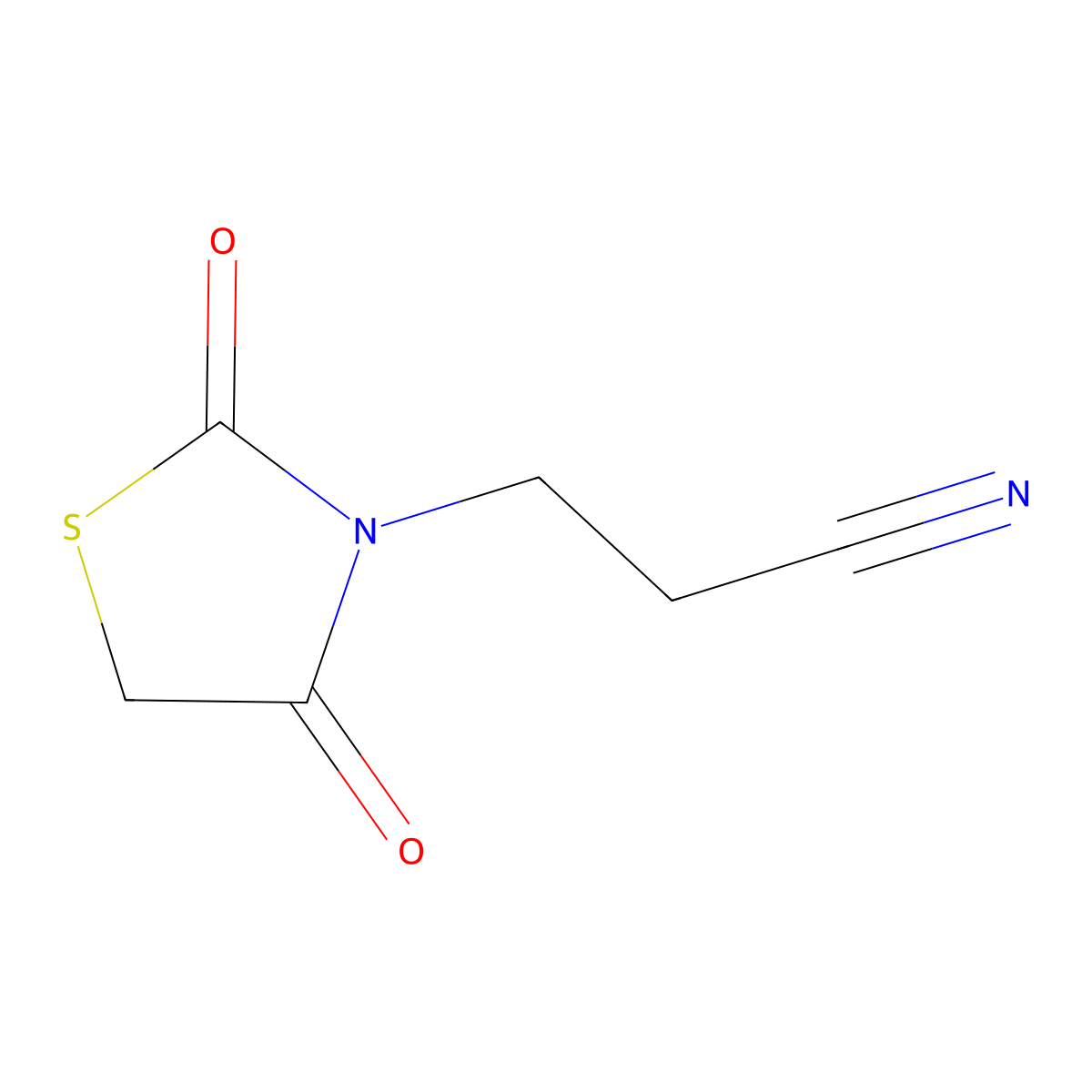 3-(2,4-Dioxo-1,3-thiazolidin-3-yl)propanenitrile molecular structure, CAS 49545-02-0